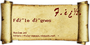 Füle Ágnes névjegykártya